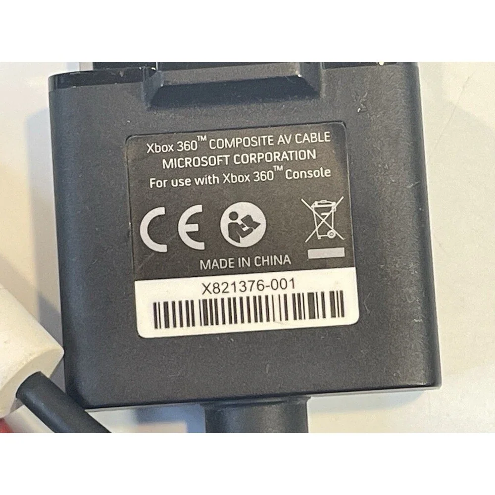 Genuine Official OEM Microsoft XBOX 360 Composite AV Cable X821376-001 Tested